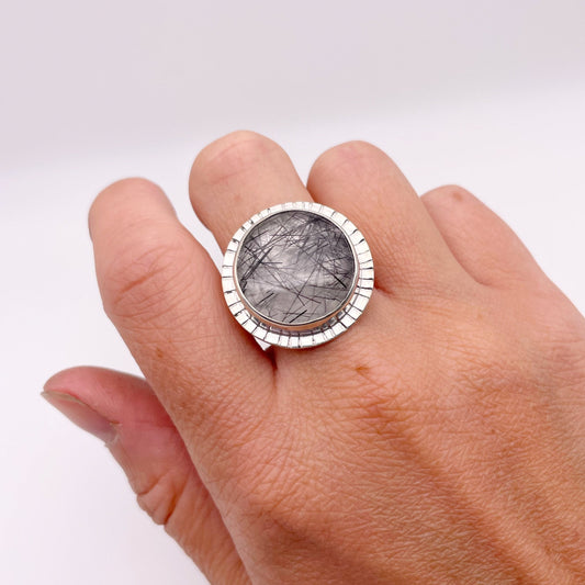 Rutilated Quartz Sundance Ring | Size 9.25