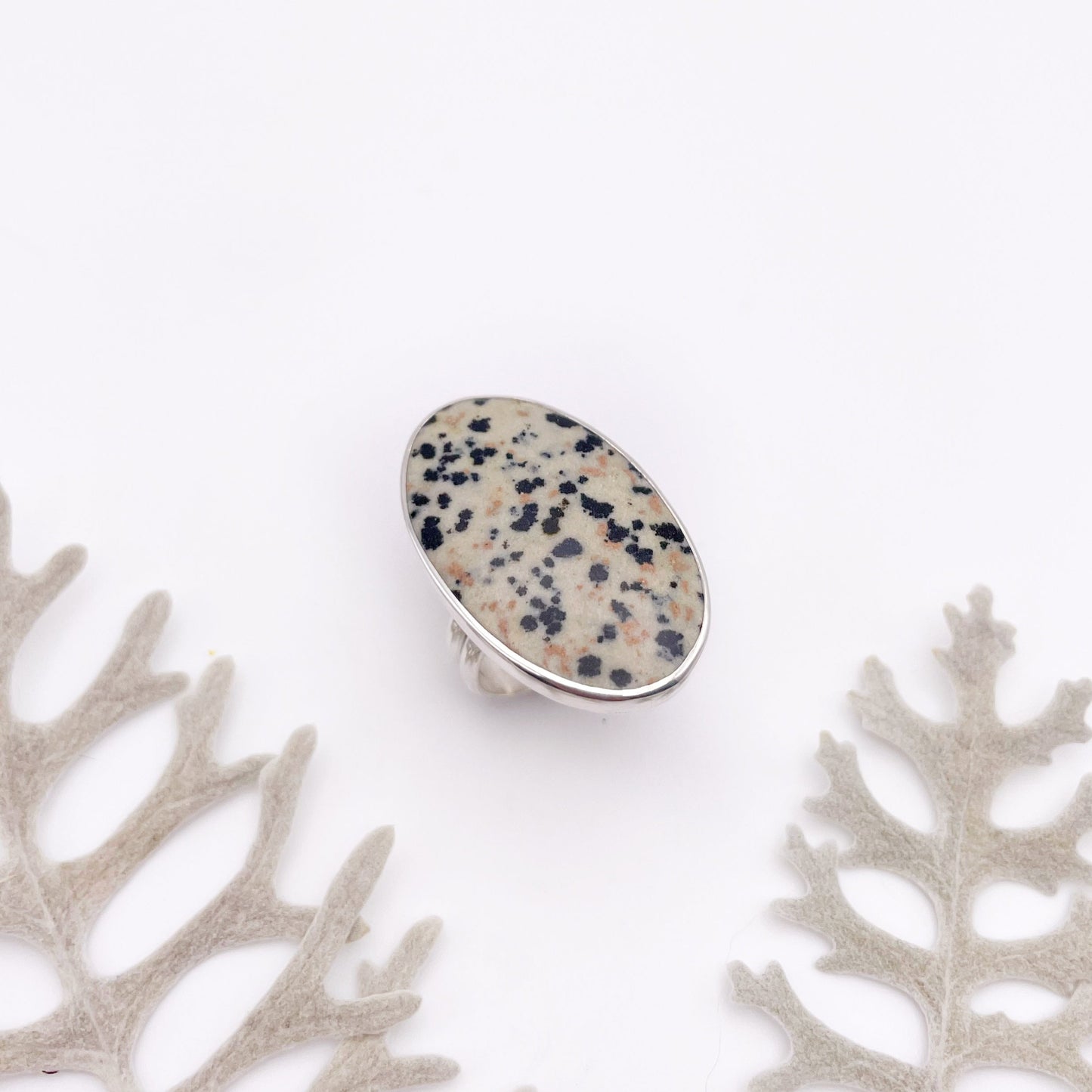 Dalmatian Jasper Ring No. 04 | Size 9.25