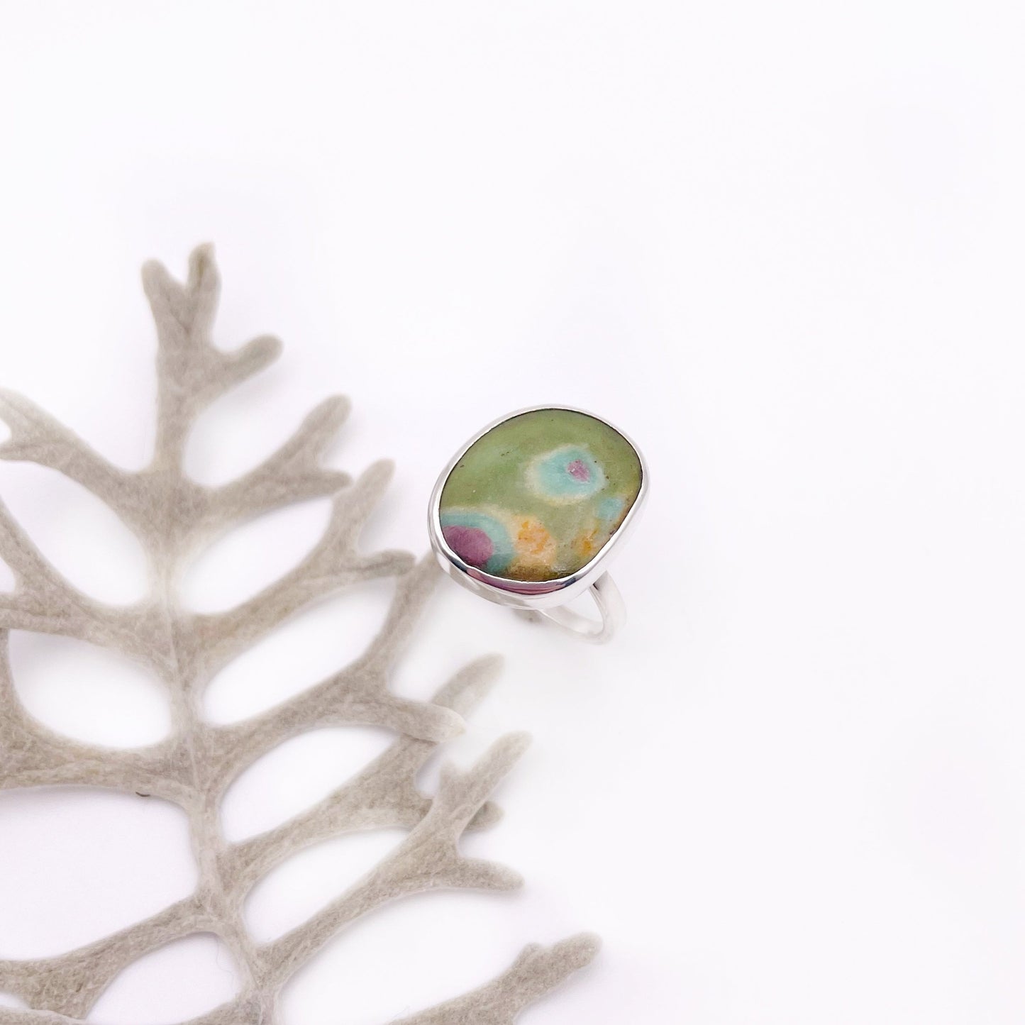 Mini Ruby in Fuchsite Ring No. 05 | Size 7