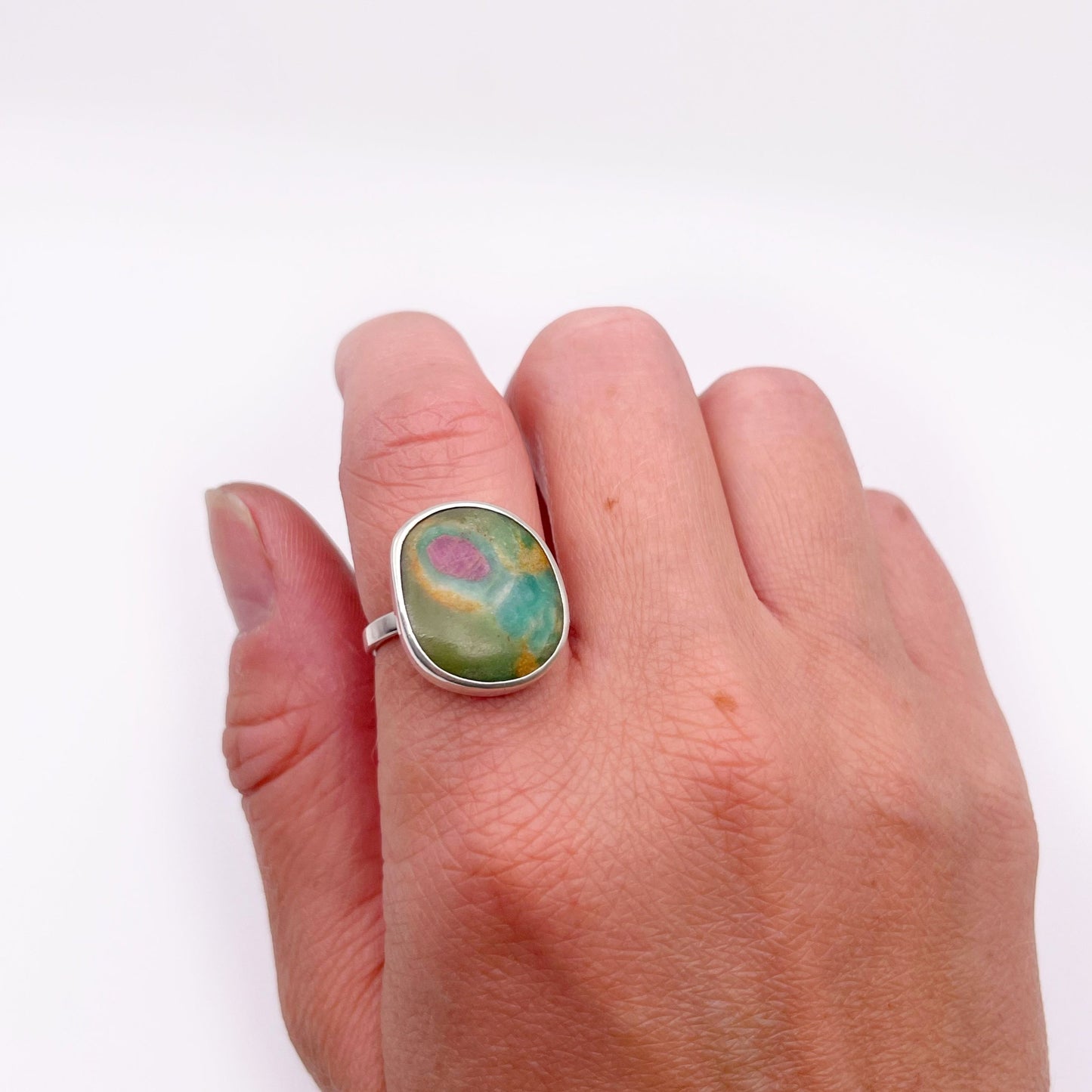 Mini Ruby in Fuchsite Ring No. 04 | Size 6.5