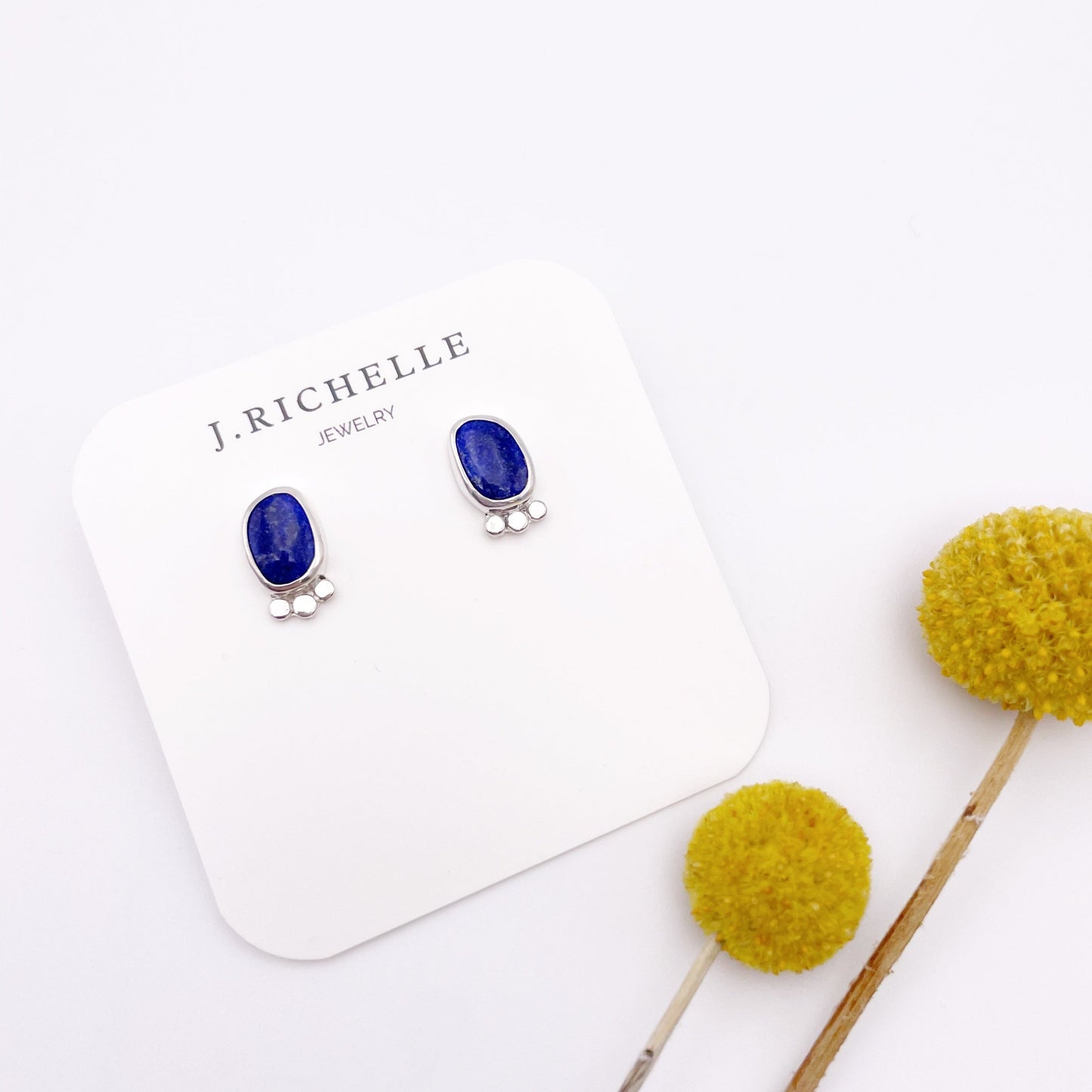 Lapis Lazuli Stud Earring No. 03