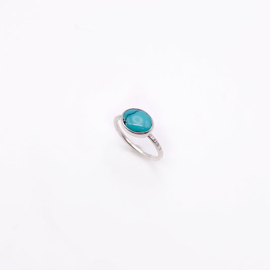 Birches Turquoise Stacking Oval Ring No. 25 | Size 6.75