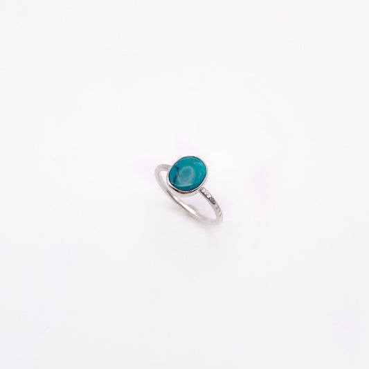 Birches Turquoise Stacking Oval Ring No. 27 | Size 7.5