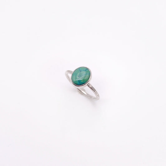 Birches Turquoise Stacking Oval Ring No. 26 | Size 7.25