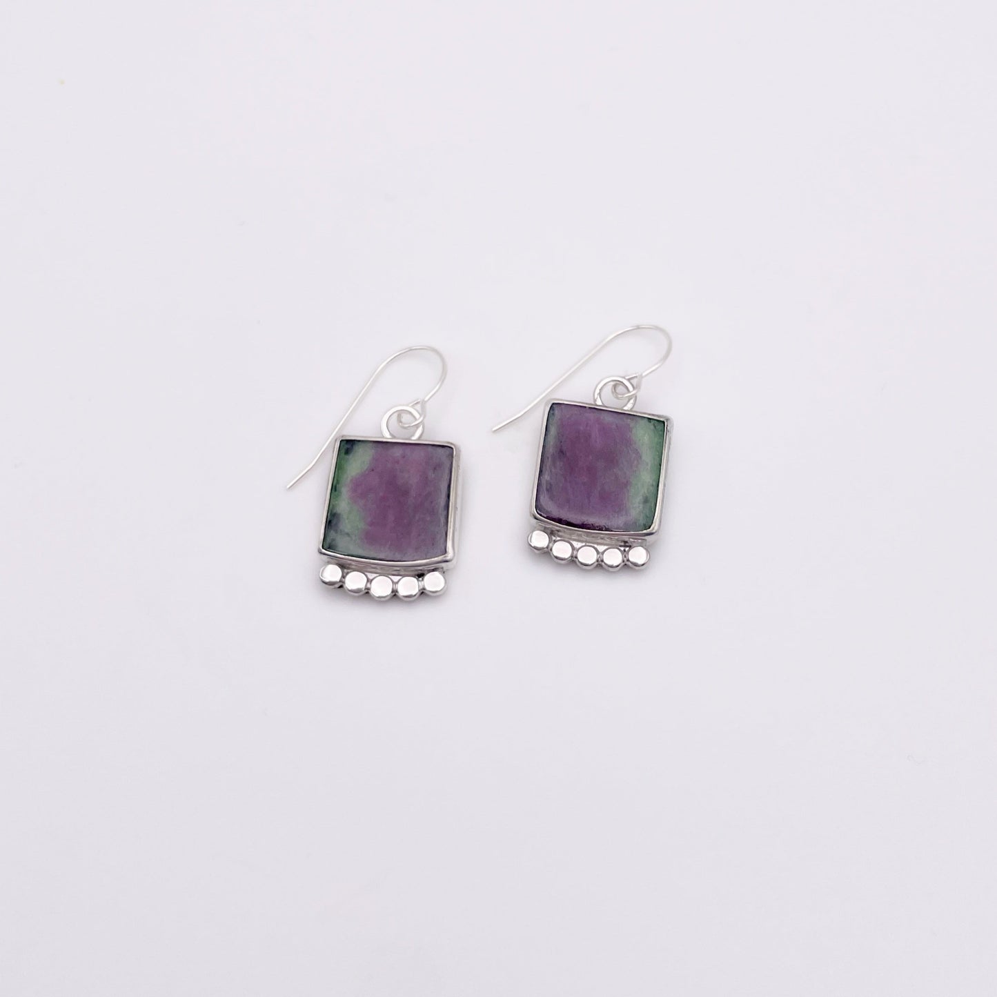 Ruby in Zoisite Dangle Earring No. 01