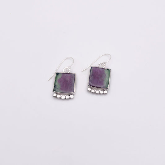 Ruby in Zoisite Dangle Earring No. 01