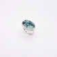 Large Horizontal Oval Turquoise Ring | Size