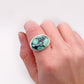 Large Horizontal Oval Turquoise Ring | Size