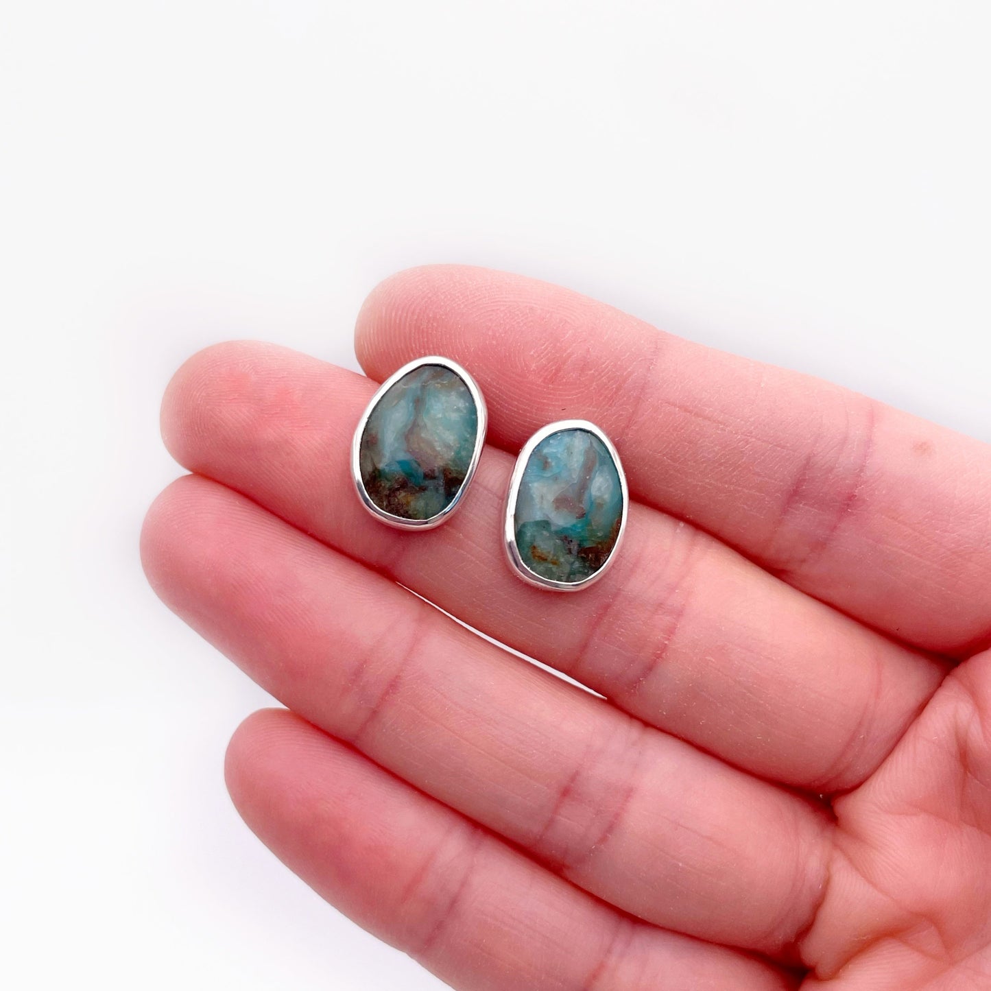 Peruvian Opal Stud Earring No. 16