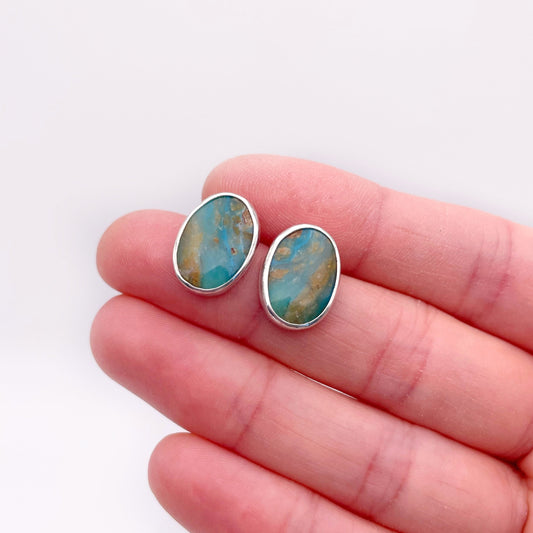 Peruvian Opal Stud Earring No. 15