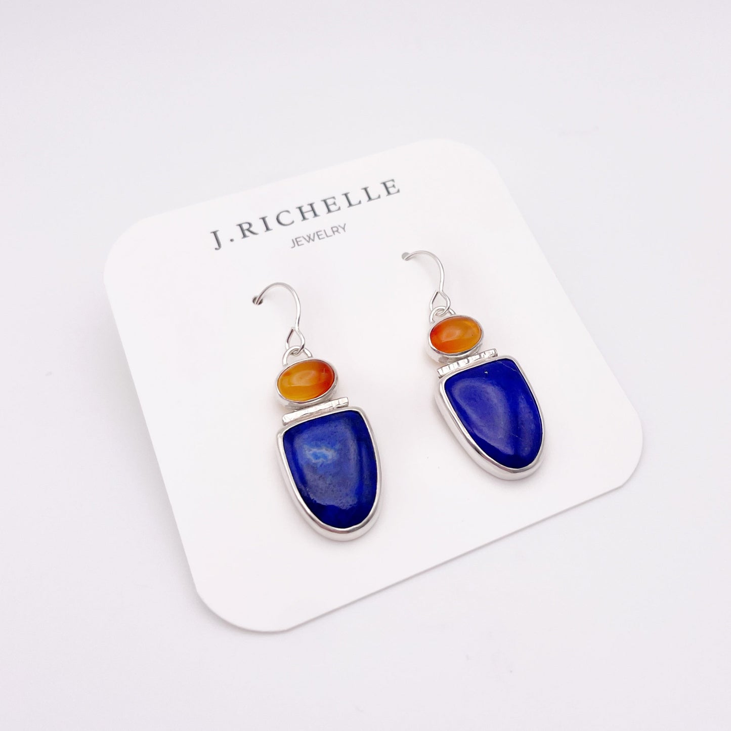 Lapis Lazuli & Carnelian Duo Dangle Earring