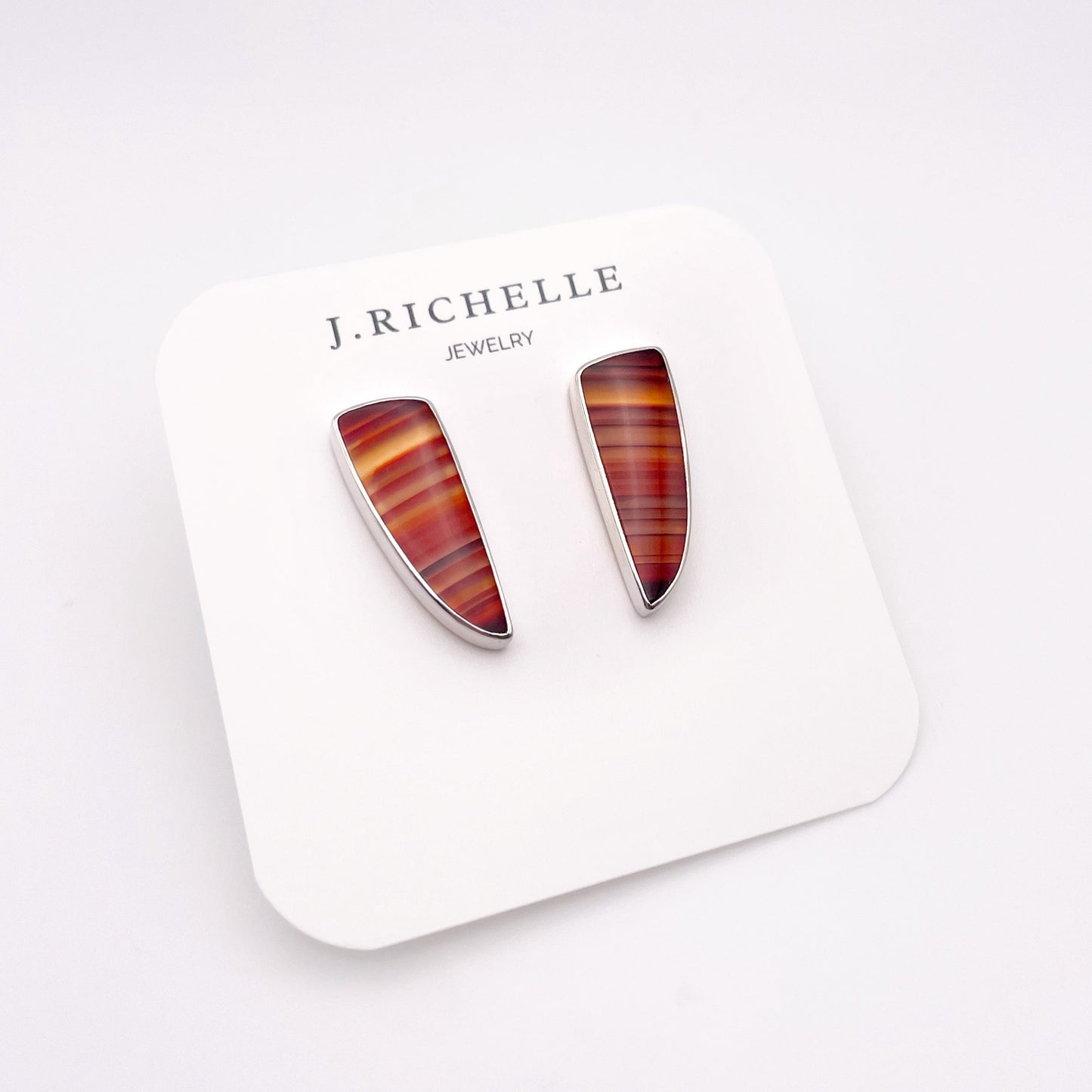 Indonesian Carnelian Elongated Stud Earring