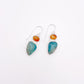 Peruvian Opal & Carnelian Duo Dangle Earring
