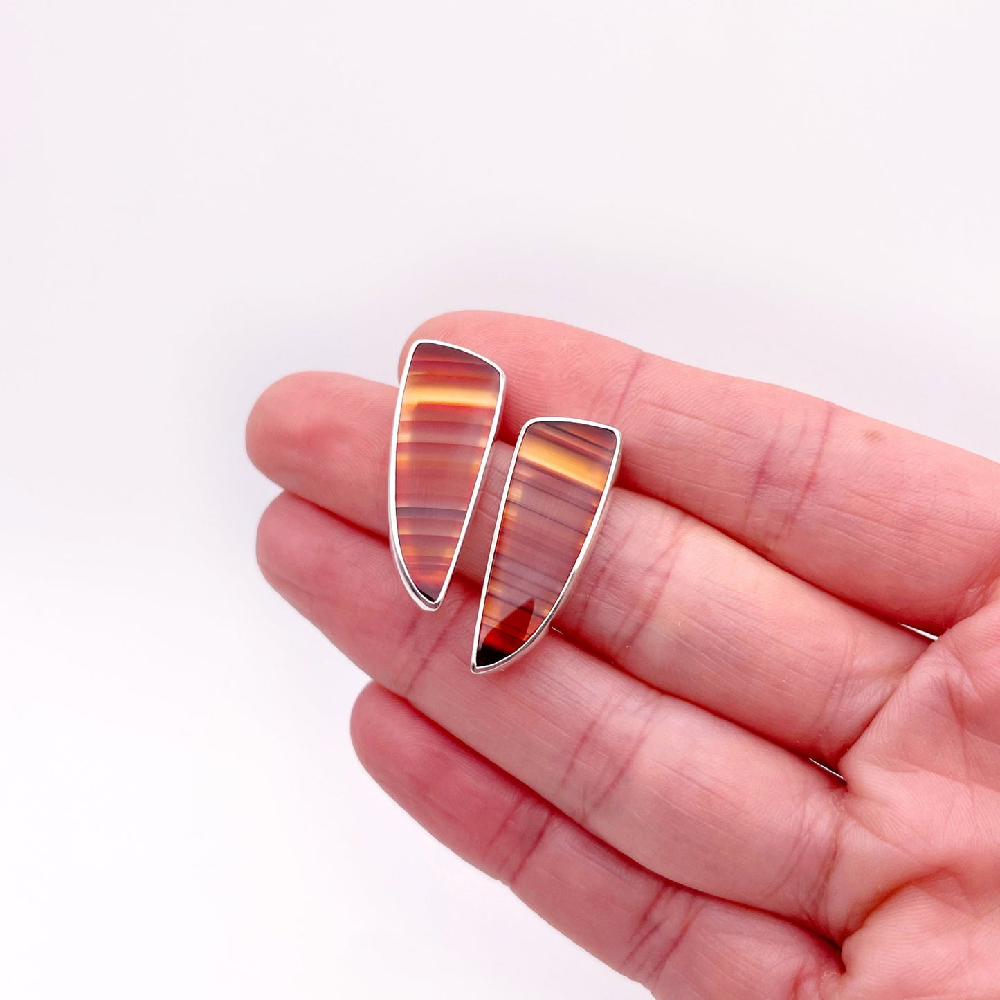 Indonesian Carnelian Elongated Stud Earring