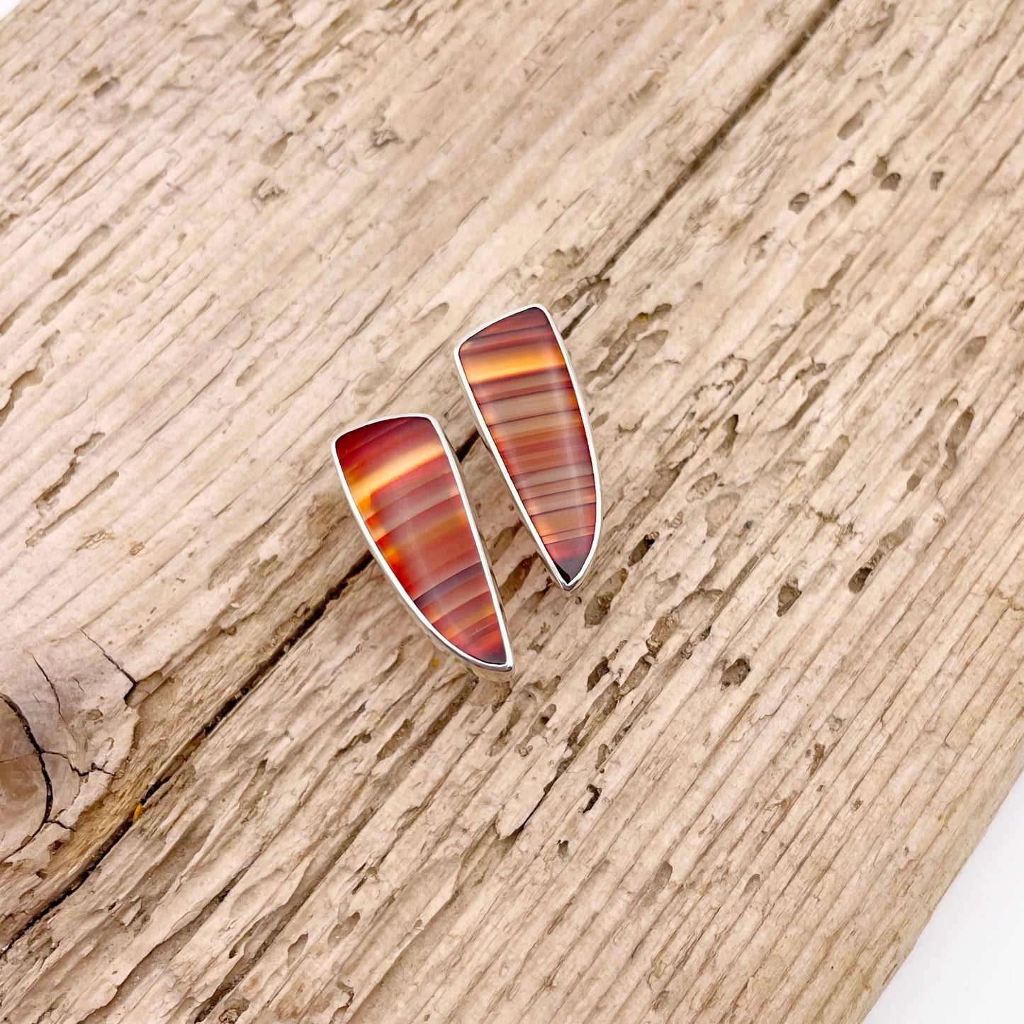 Indonesian Carnelian Elongated Stud Earring