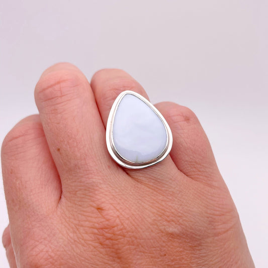 Owyhee Opal Teardrop Ring | Size 5.25