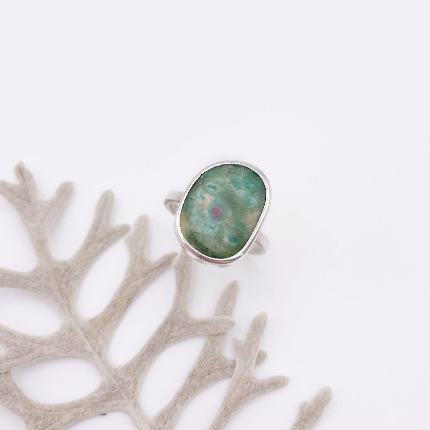 Mini Ruby in Fuchsite Ring No. 08 | Size 9.25
