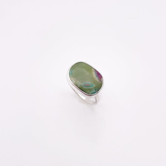 Mini Ruby in Fuchsite Ring No. 09 | Size 10.5