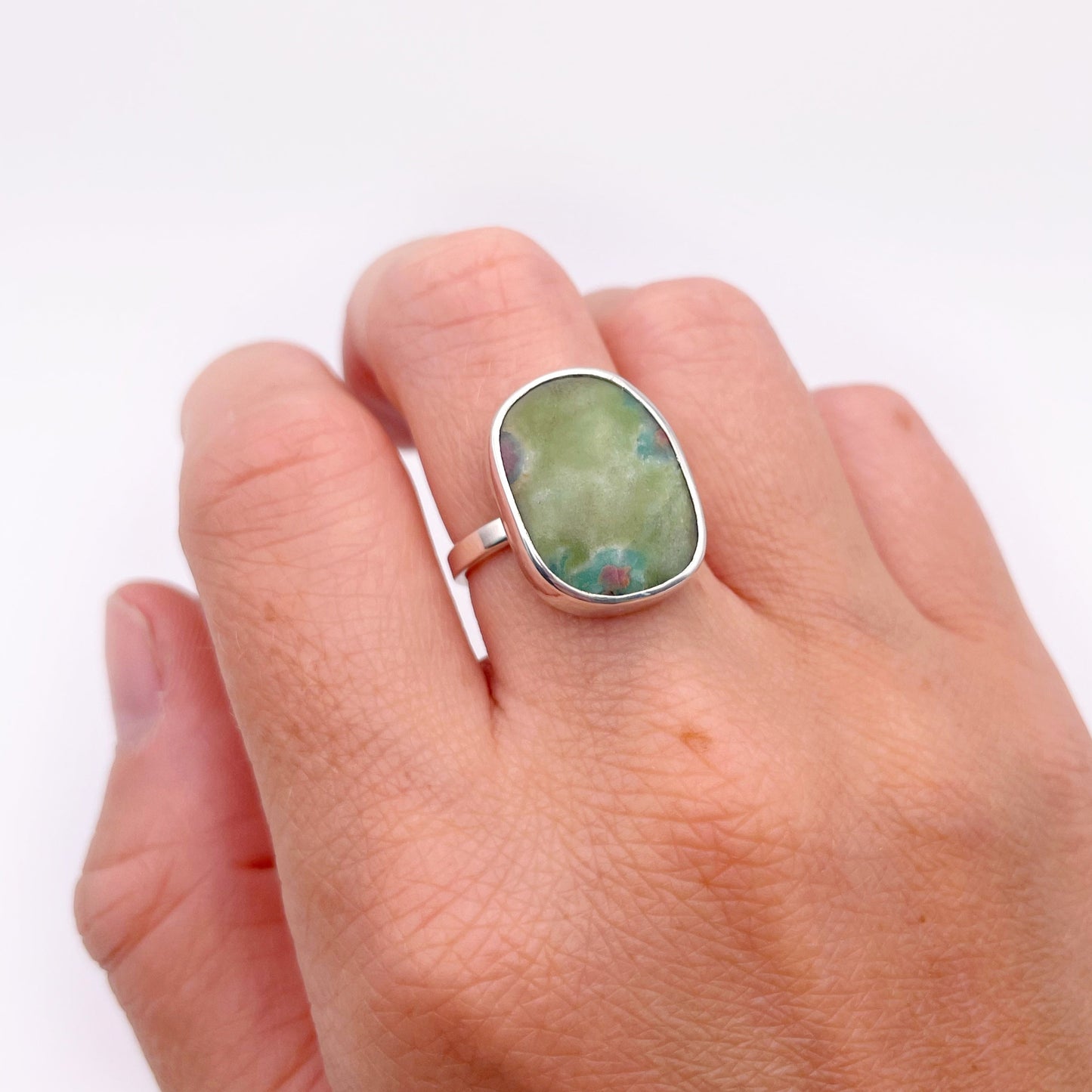 Mini Ruby in Fuchsite Ring No. 07 | Size 6.75