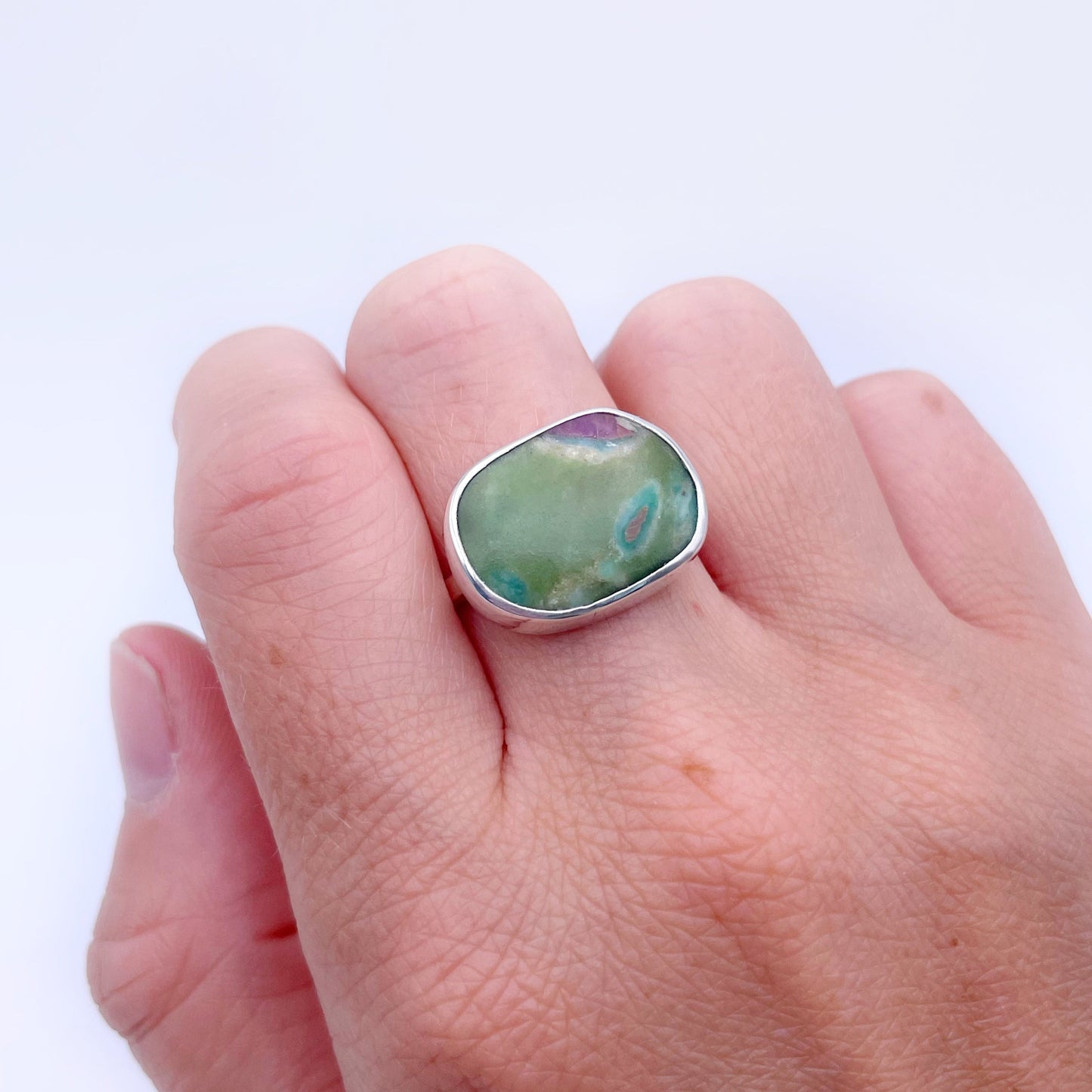 Mini Ruby in Fuchsite Ring No. 09 | Size 10.5