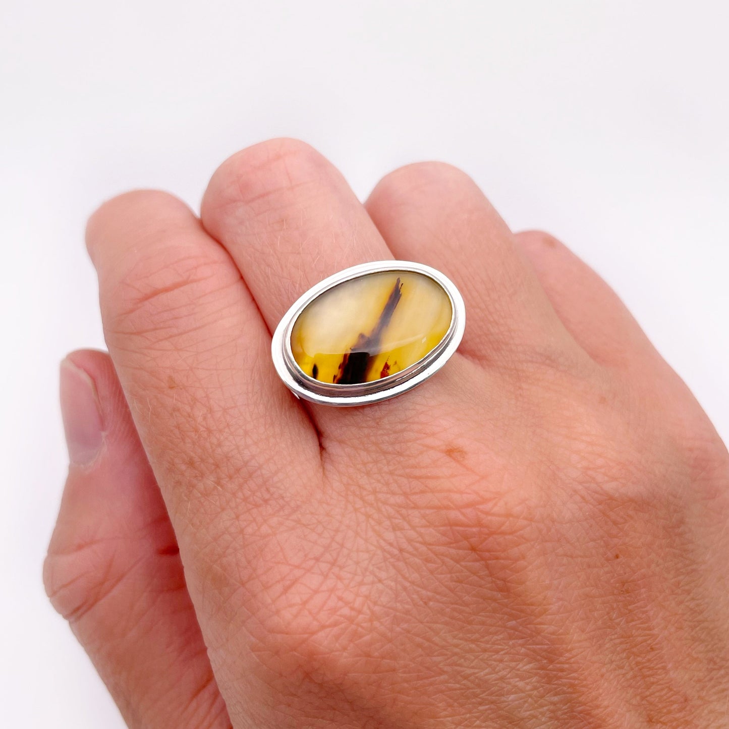 Montana Agate Oval Ring | Size 8