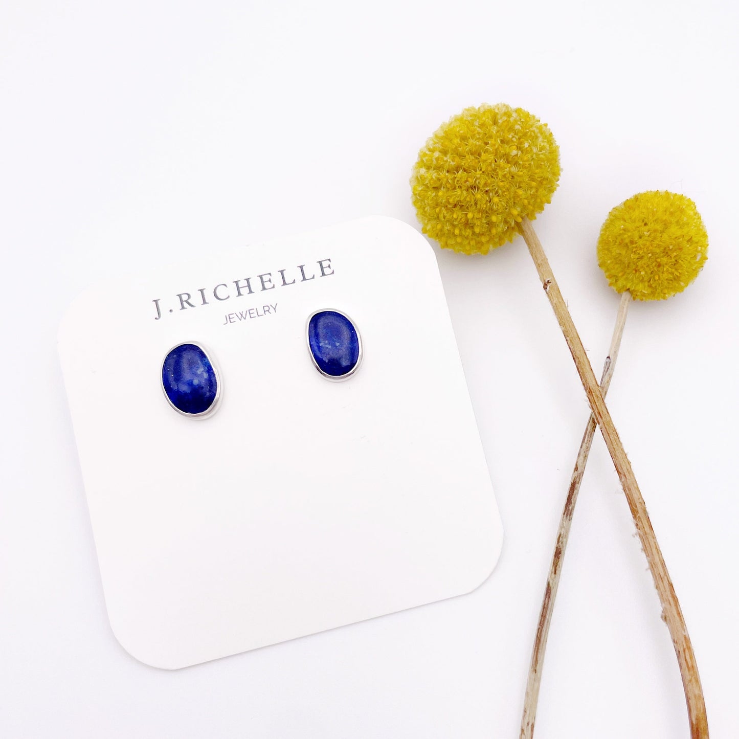 Lapis Lazuli Stud Earring No. 06