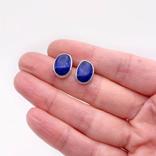 Lapis Lazuli Stud Earring No. 06