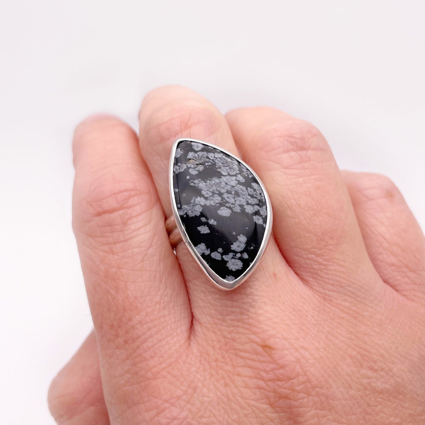 Snowflake Obsidian Ring No. 01 | Size 9.5