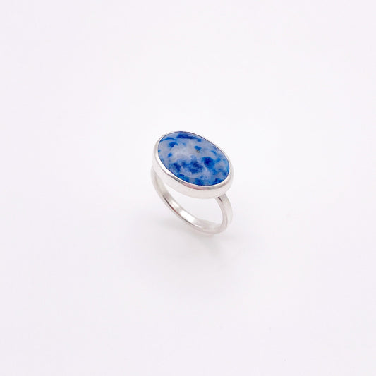 Denim Lapis Lazuli Oval Statement Ring No. 04 | Size 6.5