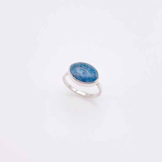 Denim Lapis Lazuli Oval Statement Ring No. 05 | Size 10.25