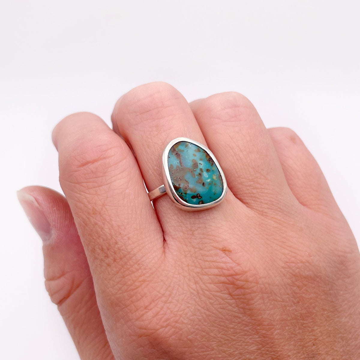 Freeform Turquoise Ring No. 04 | Size 7.75