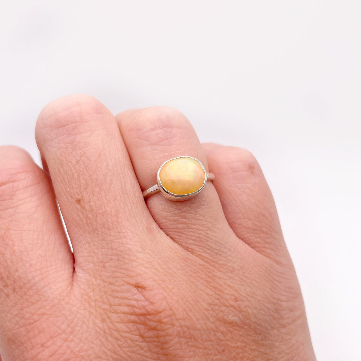 Fire Opal Dainty Ring No. 05 | Size 4.75