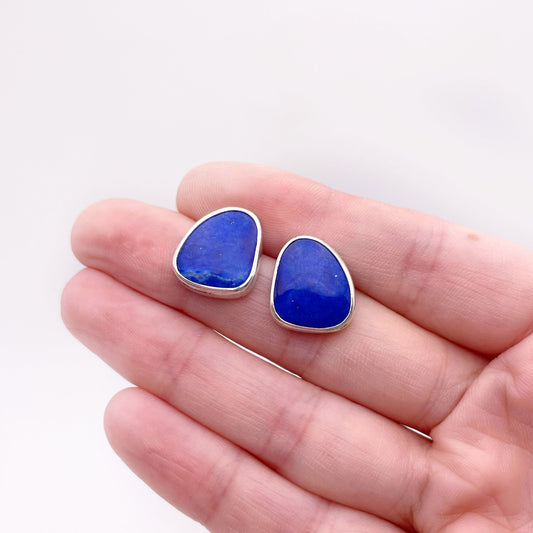 Lapis Lazuli Stud Earring No. 07