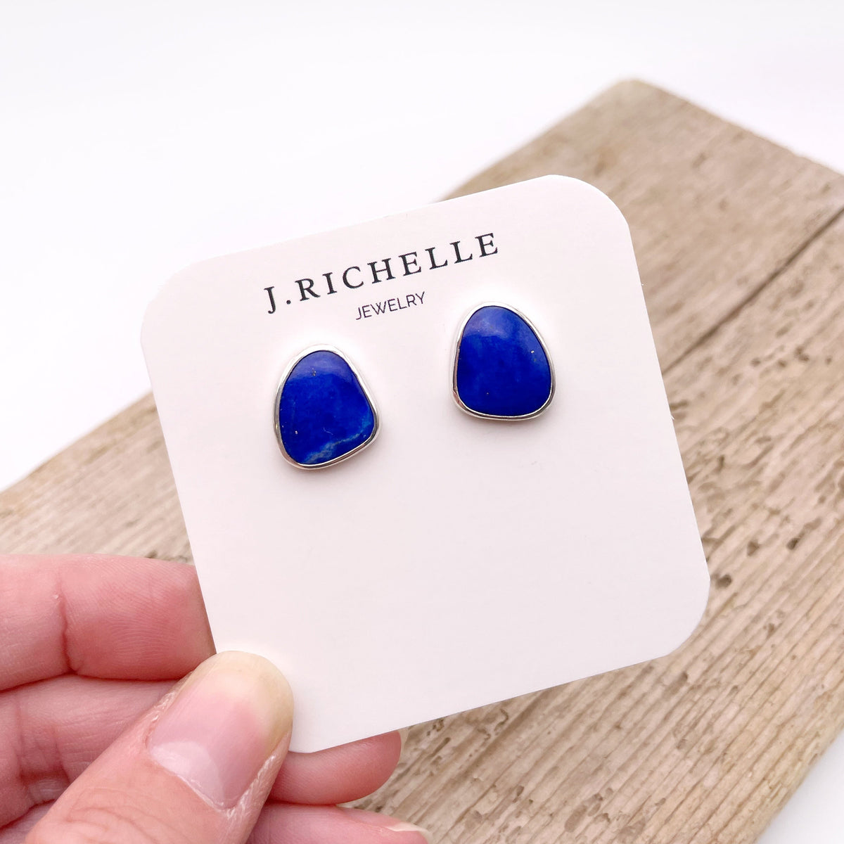 Lapis Lazuli Stud Earring No. 07