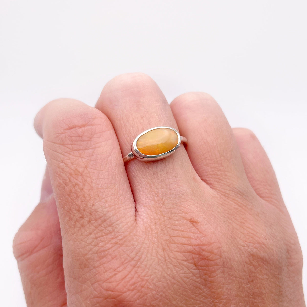 Fire Opal Dainty Ring No. 08 | Size 9.5