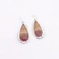 Petrified Wood Teardrop Earring No. 01