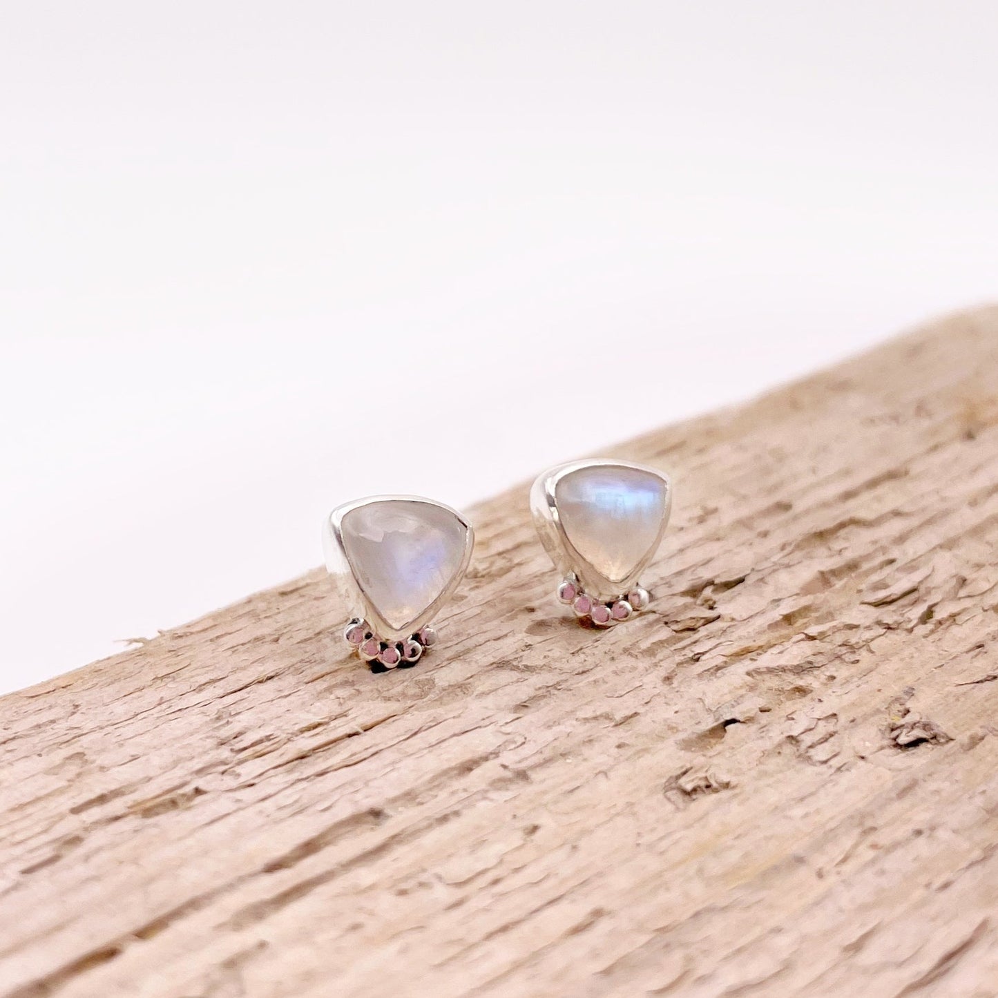 Rainbow Moonstone Dottie Stud