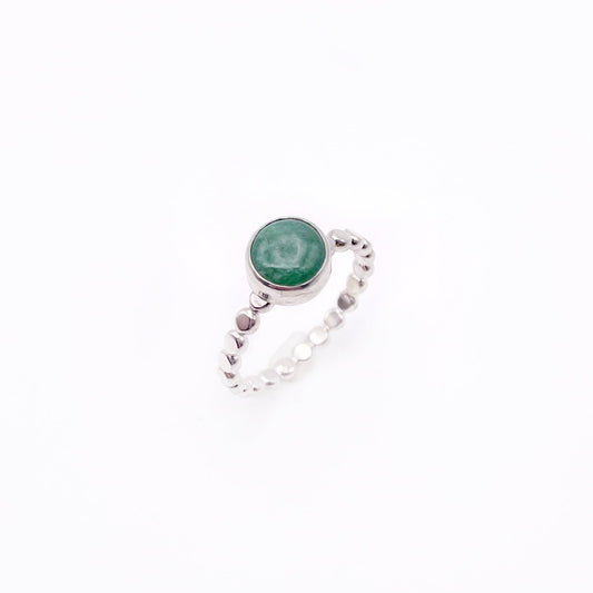 Aventurine Pebble Stacking Ring | Size 10