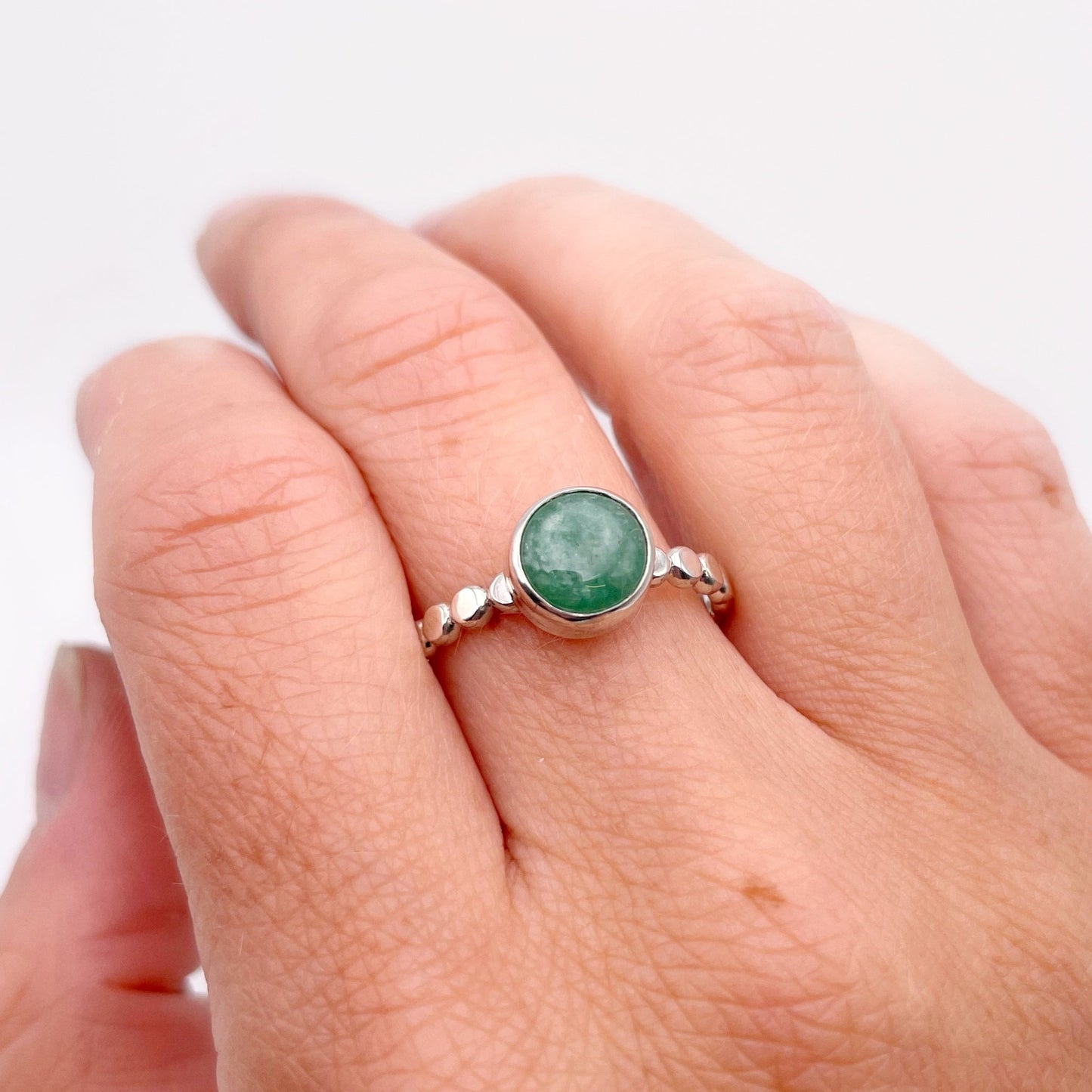 Aventurine Pebble Stacking Ring | Size 10