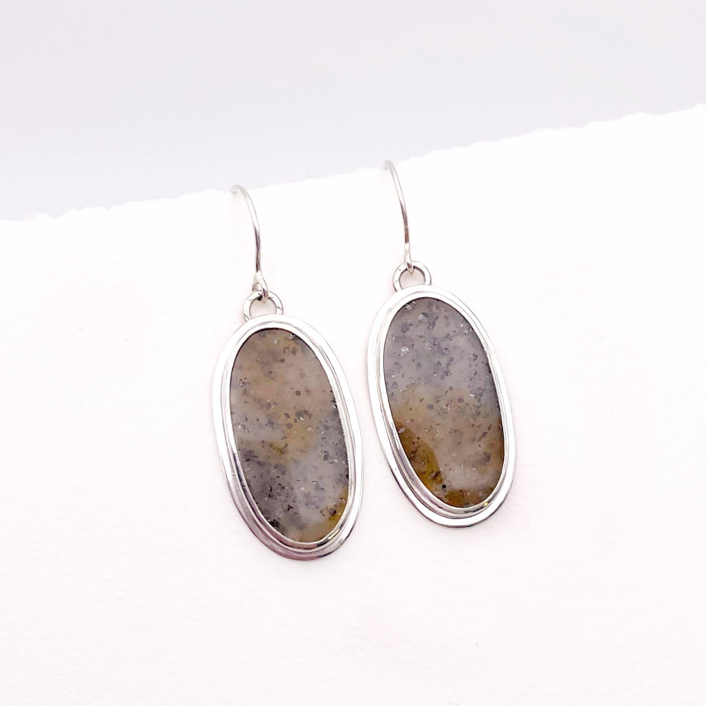 Sunstone Oval Dangle Earring