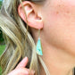 Blue Opalized Petrified Wood Earring No. 02