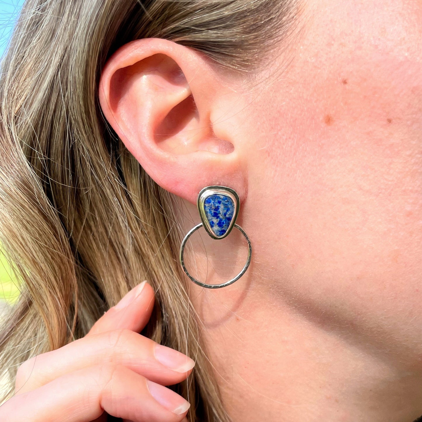 Lapis Lazuli Hoop Stud No. 2