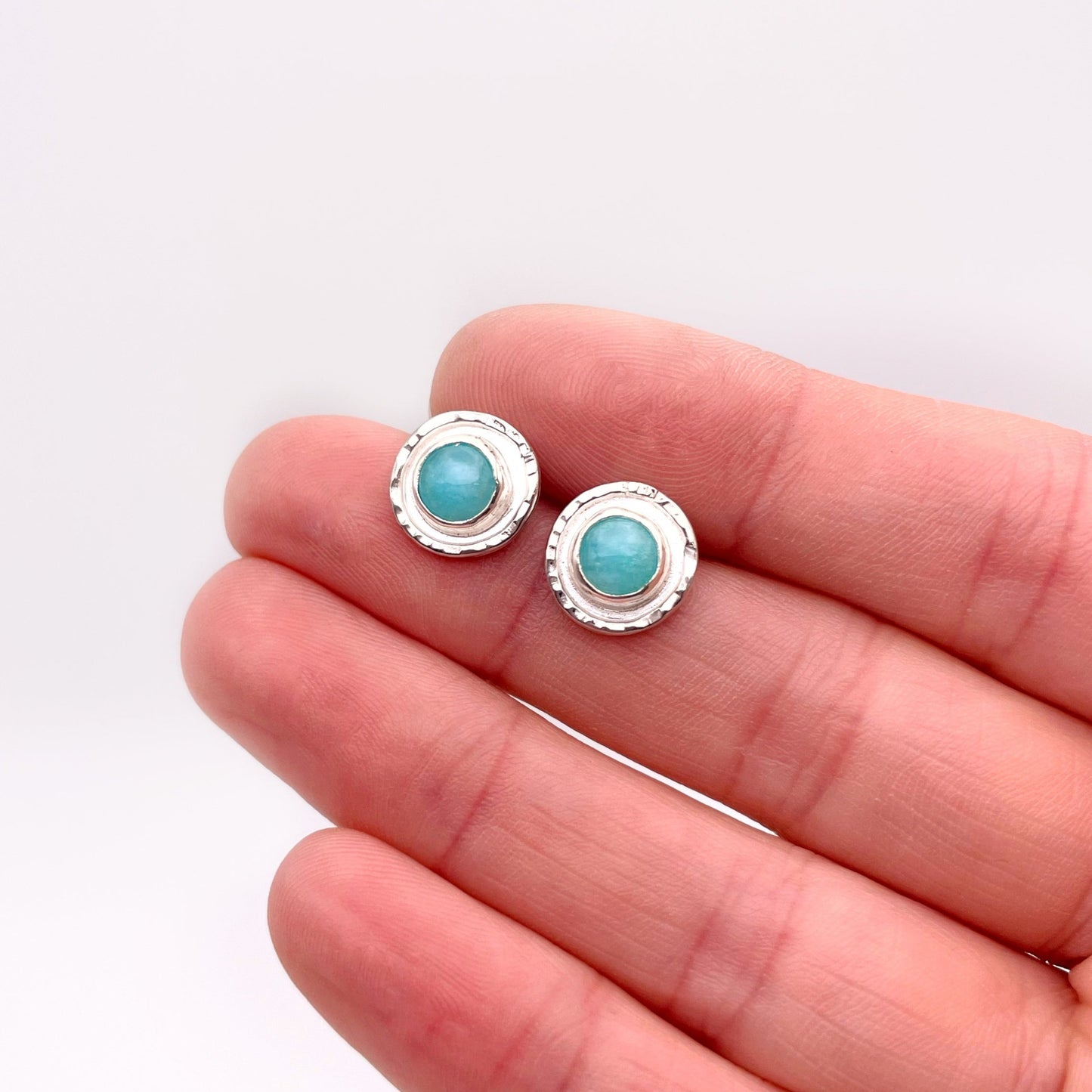 Dainty Amazonite Stud Earring