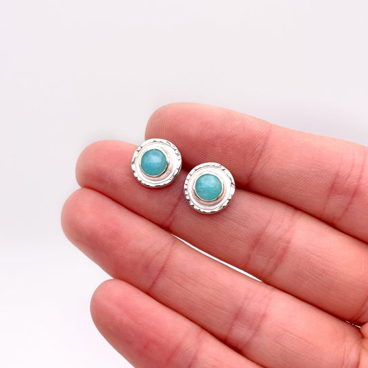 Dainty Amazonite Stud Earring