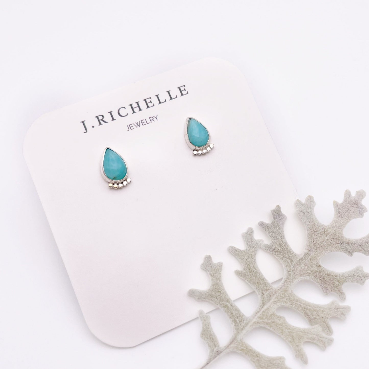 Amazonite Teardrop Dottie Stud