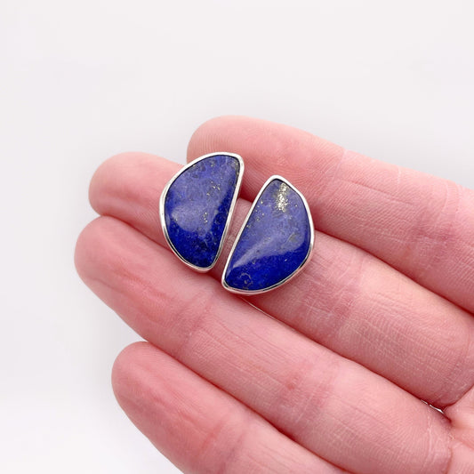 Lapis Lazuli Blue Moon Stud Earring