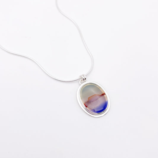 Landscape Agate Pendant Necklace No. 02