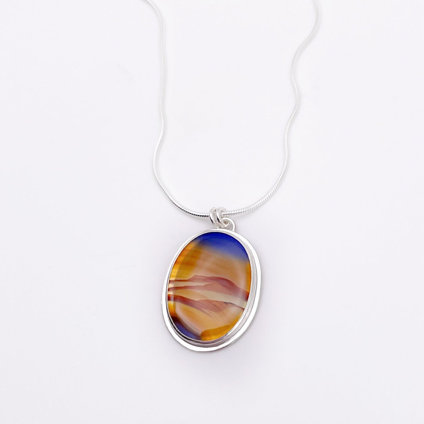 Landscape Agate Pendant Necklace No. 03