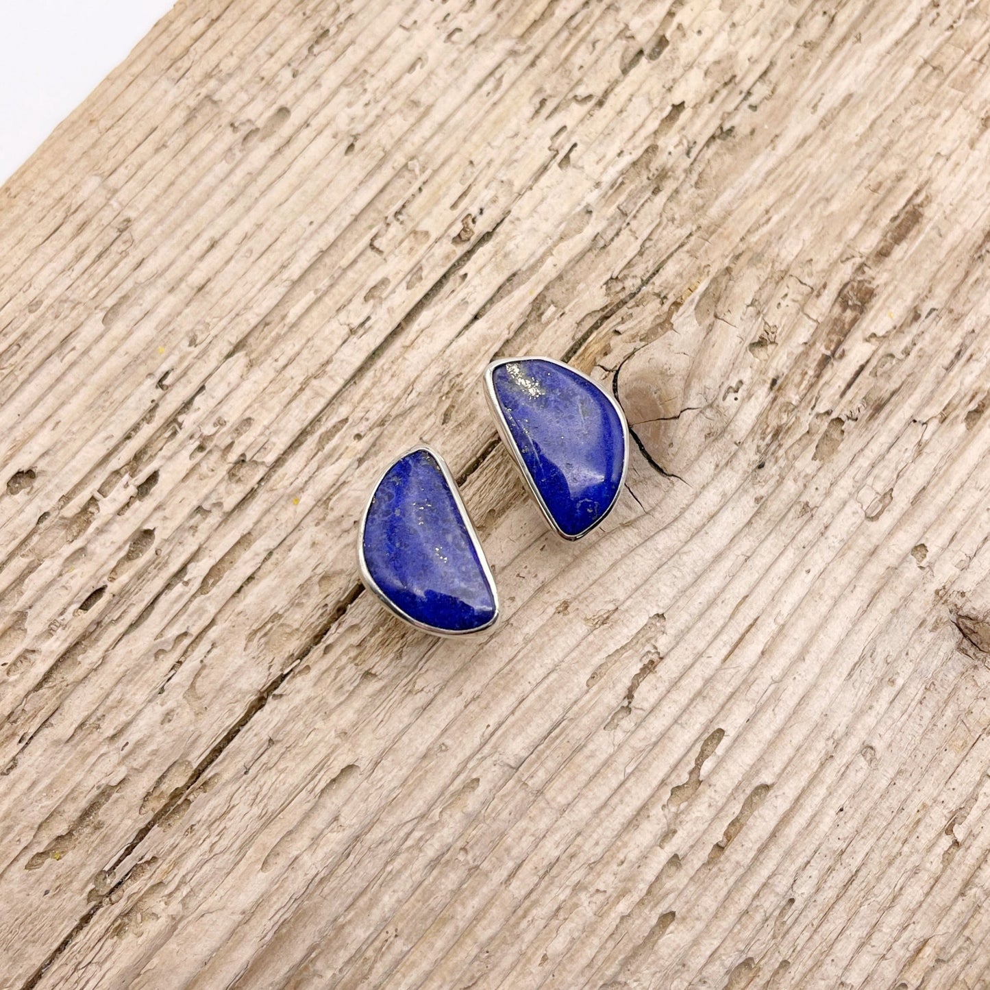 Lapis Lazuli Blue Moon Stud Earring