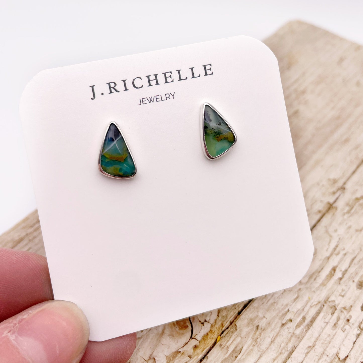 Peruvian Opal Stud Earring No. 05